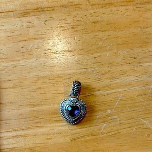 Beautiful Sterling 925 Silver Amethyst CZ Heart Pendant